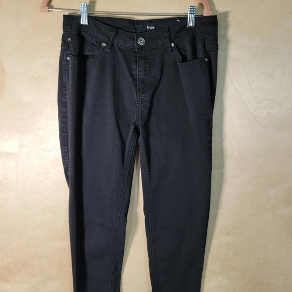 Hype Black Denim Skinny Jeans Women Size 9 - Picture 6 of 10